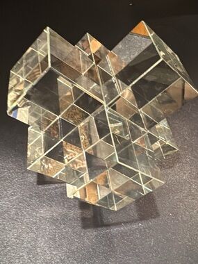 Glass Crystal Geometric Sculpture - Clear